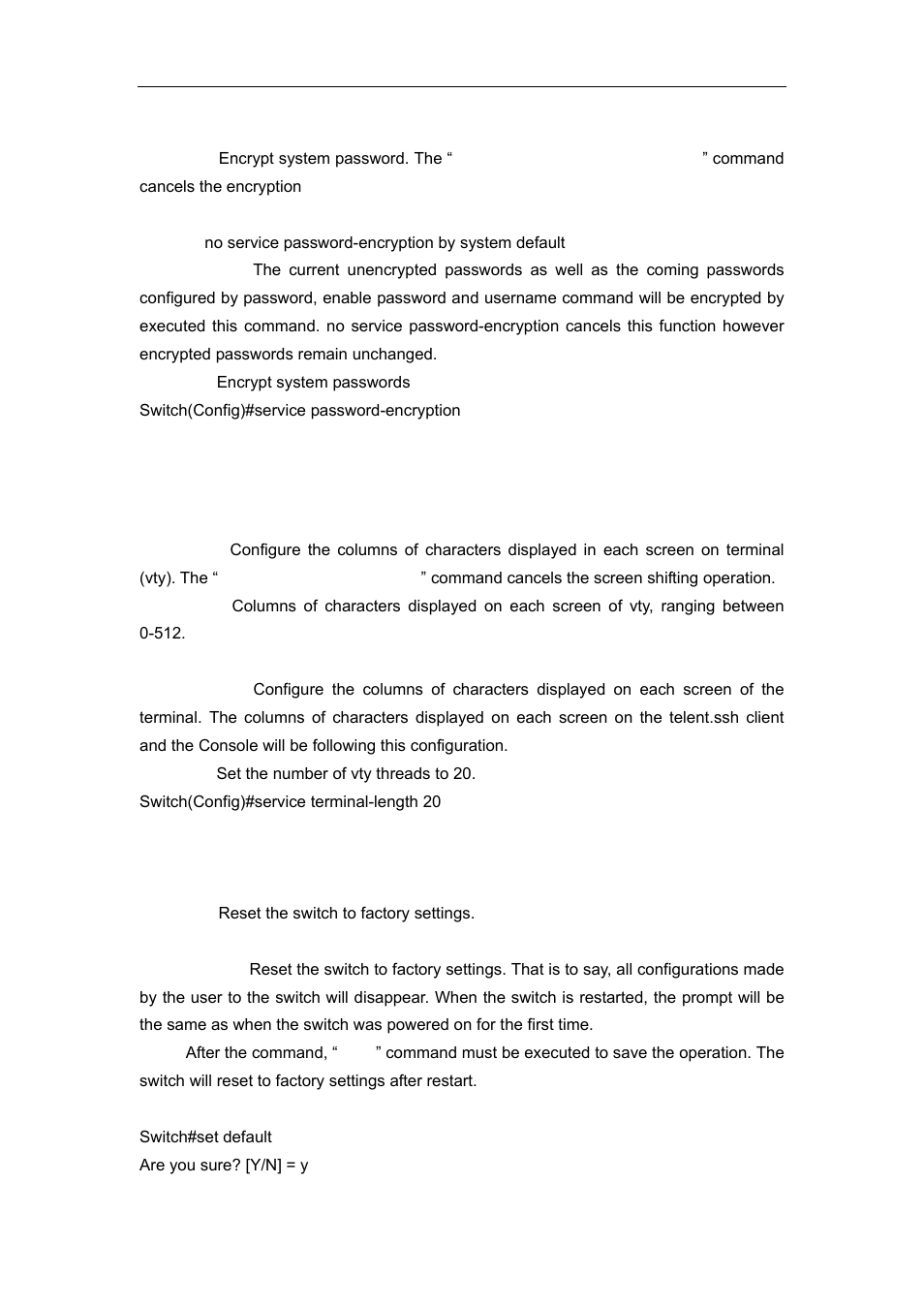 23 service terminal-length, 24 set default | Accton Technology ES4626 User Manual | Page 44 / 853