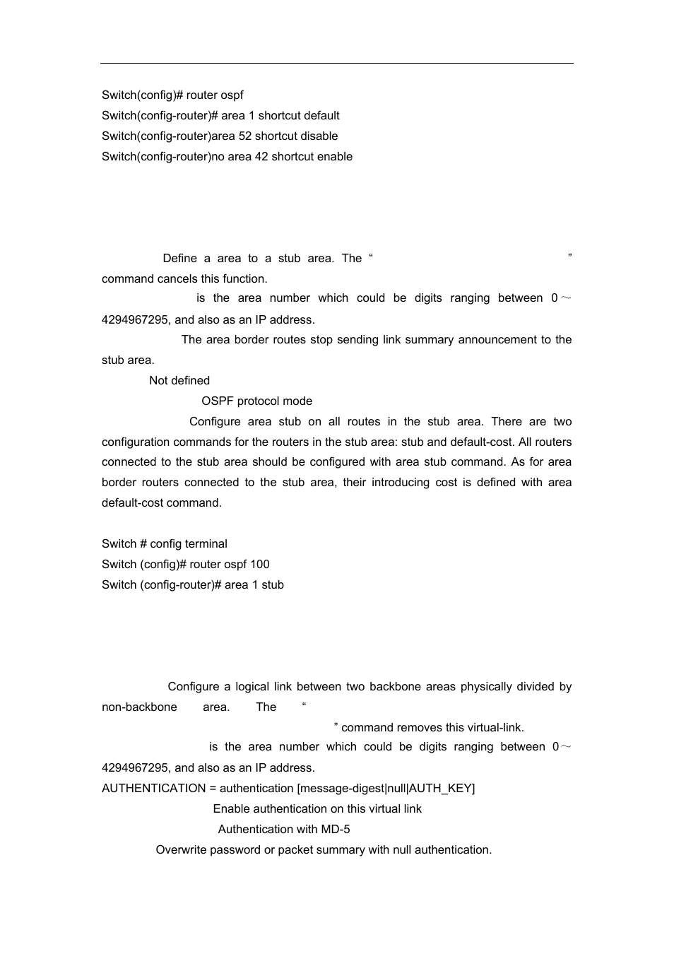 7 area stub, 8 area virtual-link | Accton Technology ES4626 User Manual | Page 448 / 853