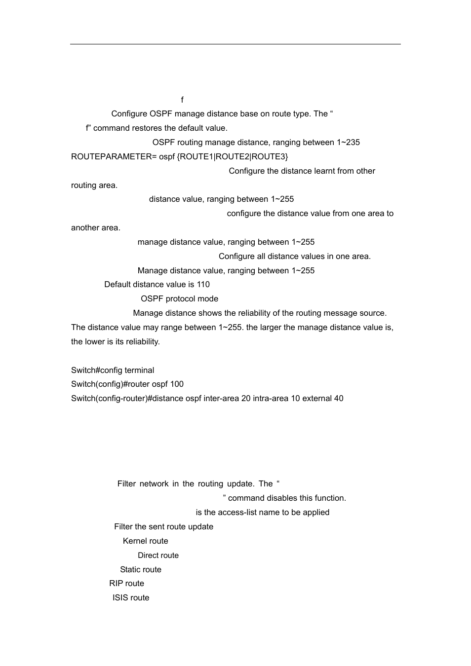 13 distance, 14 distribute-list | Accton Technology ES4626 User Manual | Page 451 / 853