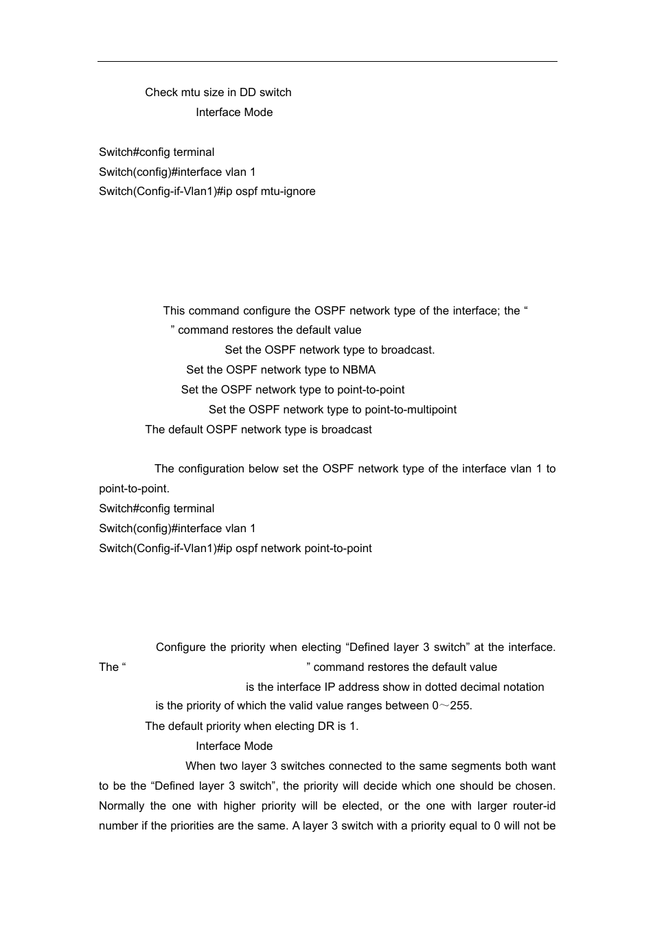 26 ip ospf network, 27 ip ospf priority | Accton Technology ES4626 User Manual | Page 457 / 853