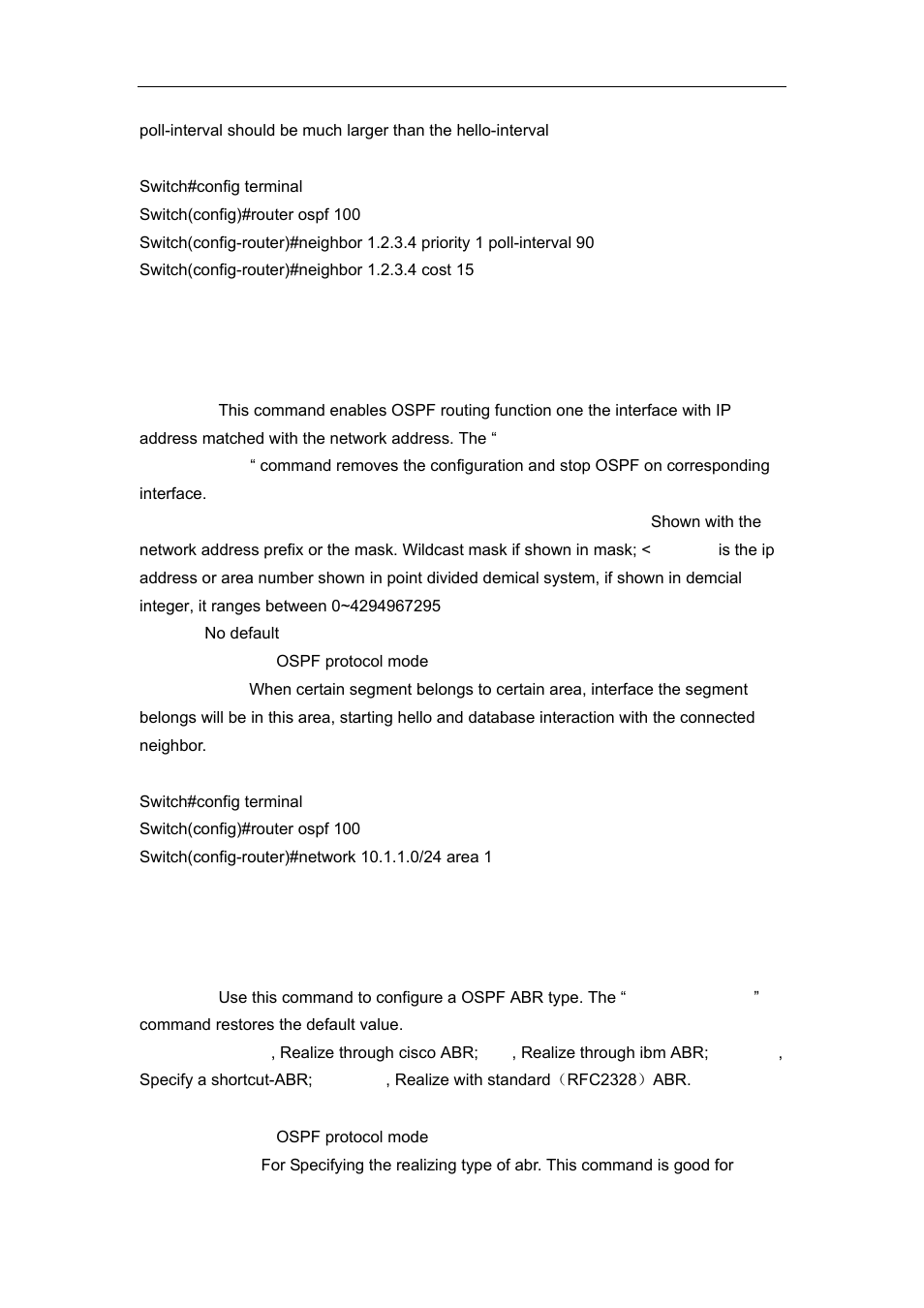32 network area, 33 ospf abr-type | Accton Technology ES4626 User Manual | Page 460 / 853