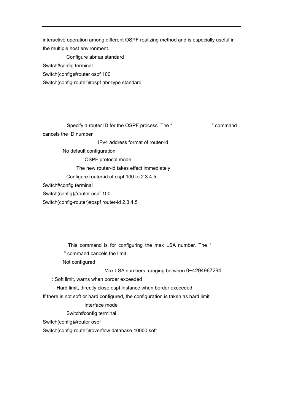 34 ospf router-id, 35 overflow database, 36 overflow database external | Accton Technology ES4626 User Manual | Page 461 / 853