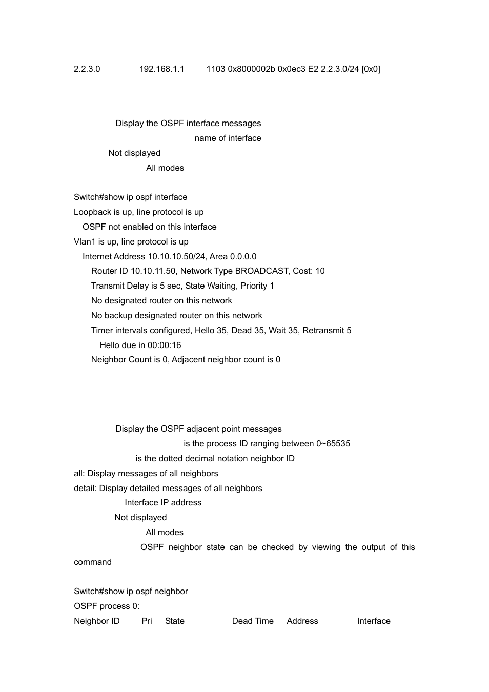 11 show ip ospf interface, 12 show ip ospf neighbor | Accton Technology ES4626 User Manual | Page 480 / 853