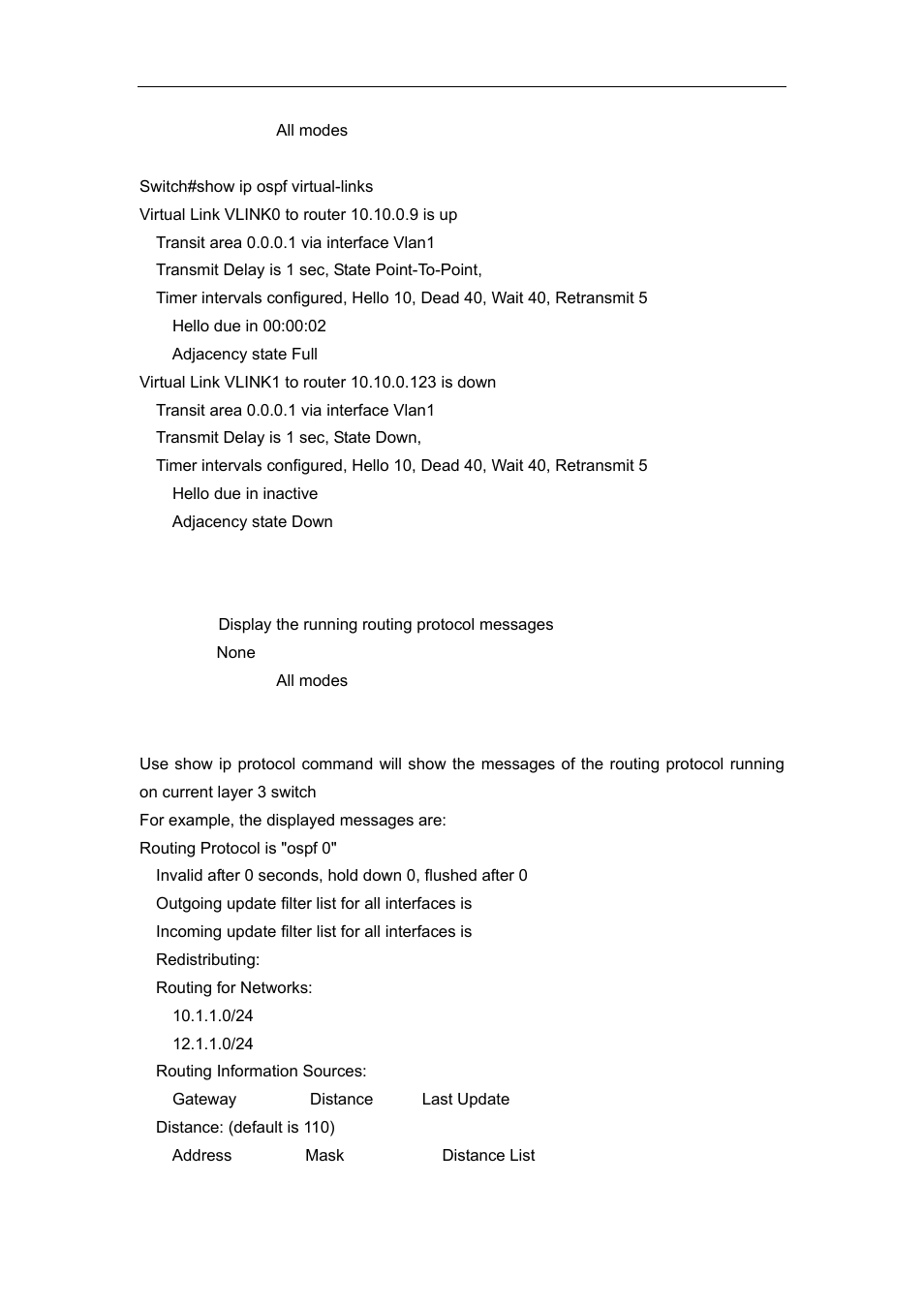 15 show ip protocols | Accton Technology ES4626 User Manual | Page 482 / 853