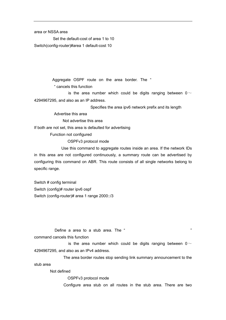 2 area range, 3 area stub | Accton Technology ES4626 User Manual | Page 491 / 853