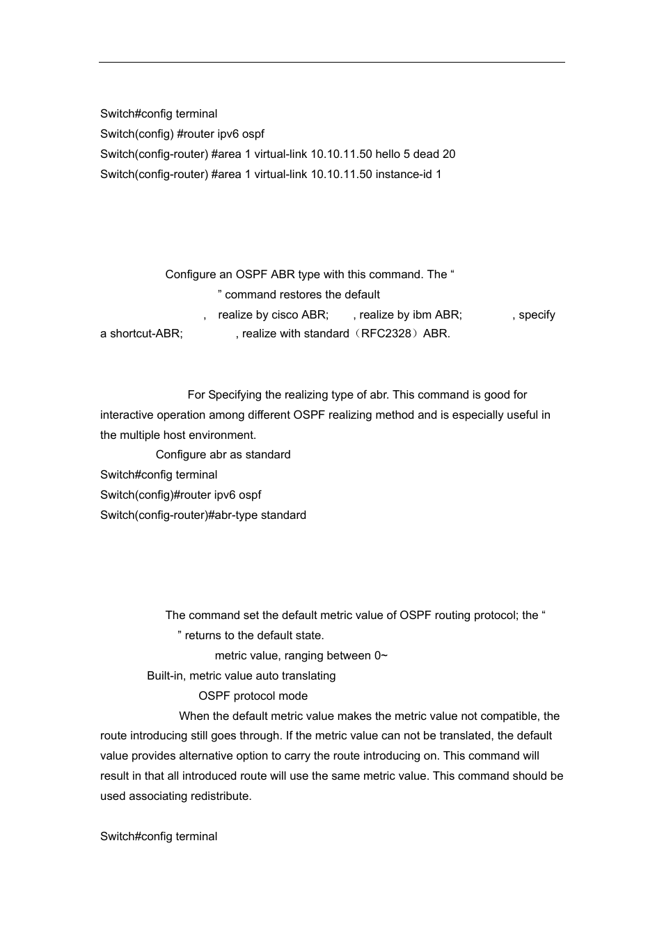5 abr-type, 6 default-metric | Accton Technology ES4626 User Manual | Page 493 / 853