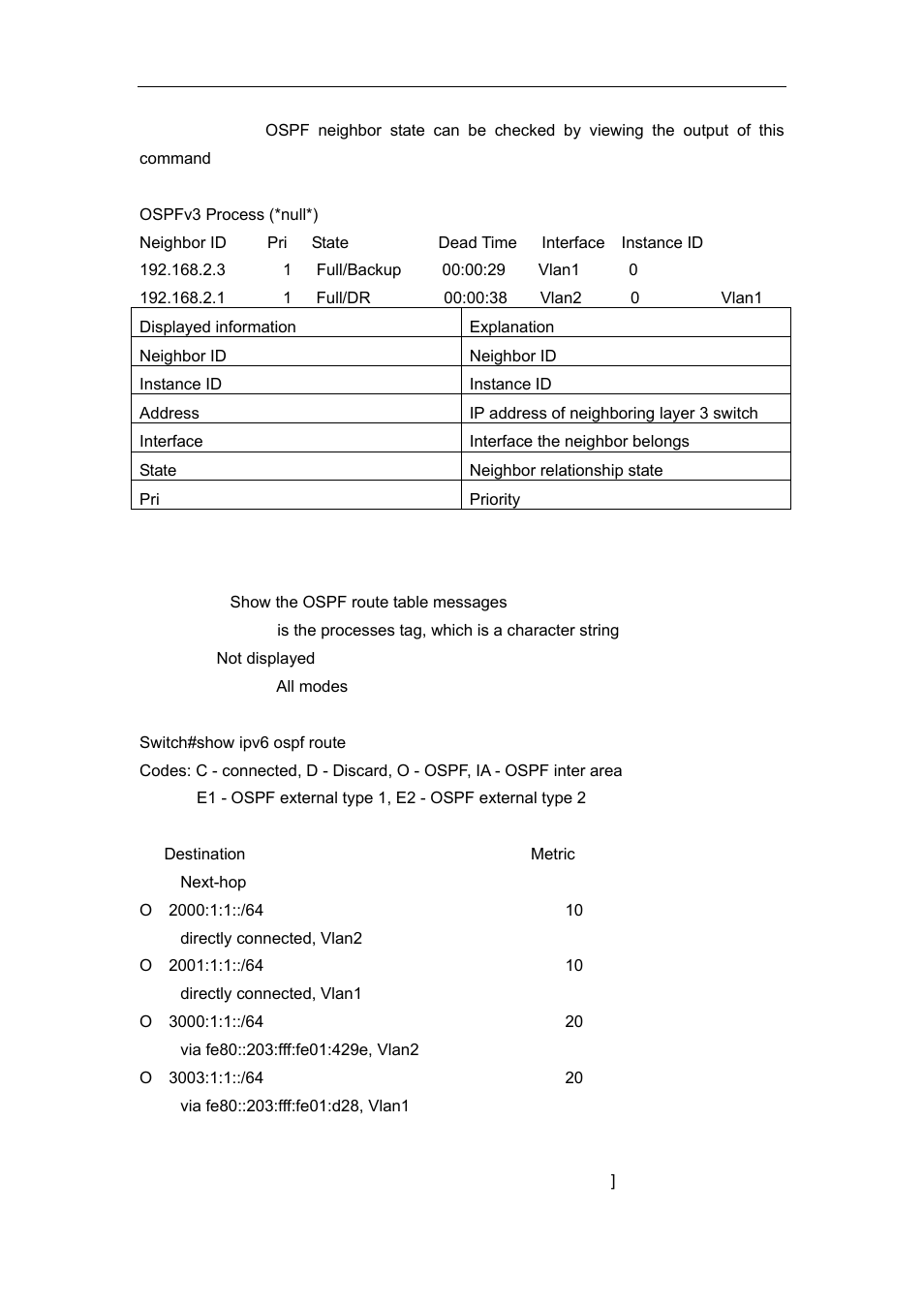 11 show ipv6 ospf route, 12 show ipv6 ospf topology | Accton Technology ES4626 User Manual | Page 509 / 853
