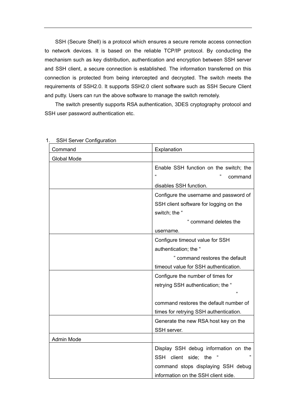2 ssh server configuration task list | Accton Technology ES4626 User Manual | Page 52 / 853