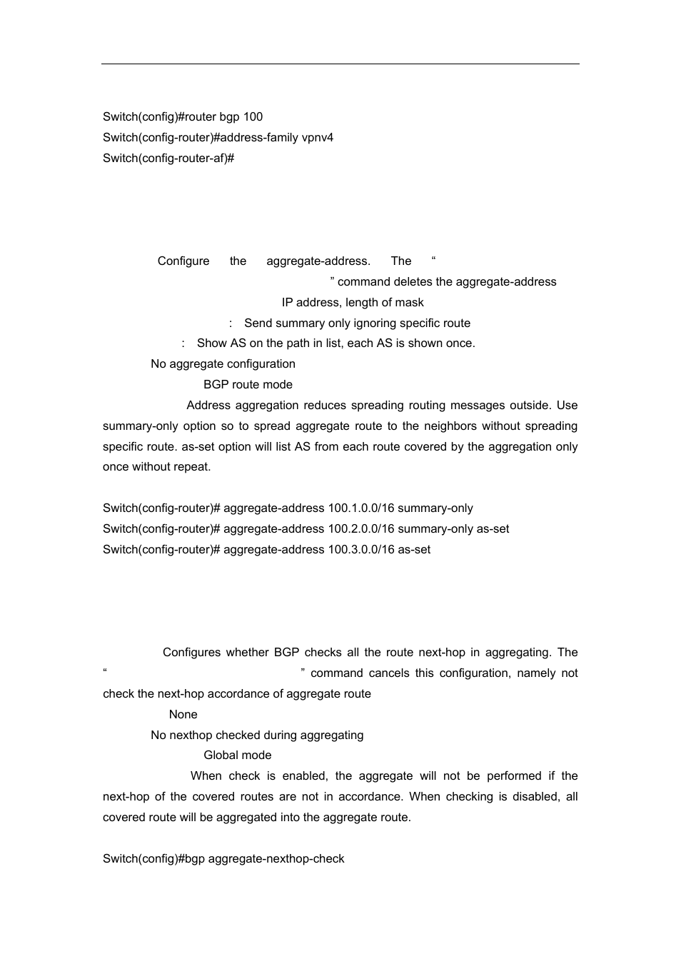 4 aggregate-address, 5 bgp aggregate-nexthop-check | Accton Technology ES4626 User Manual | Page 528 / 853