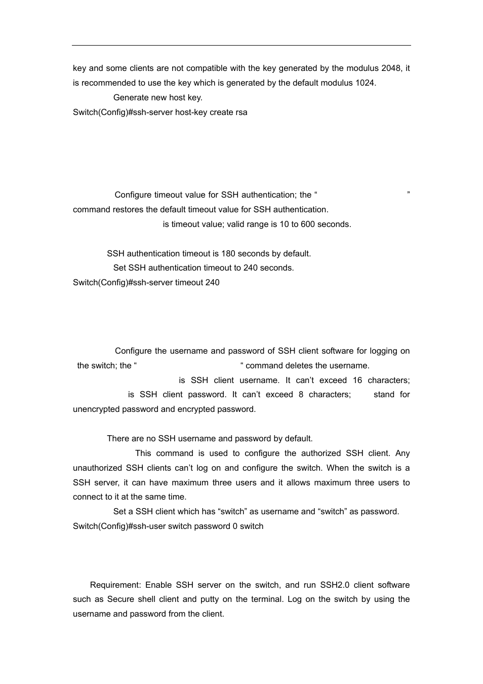 4 ssh-server timeout, 5 ssh-user, 4 typical ssh server configuration | Accton Technology ES4626 User Manual | Page 54 / 853