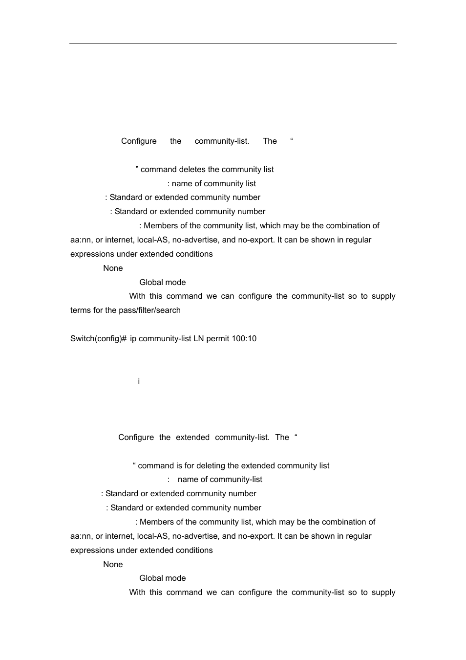 36 ip community-list, 37 ip extcommunity-list | Accton Technology ES4626 User Manual | Page 541 / 853