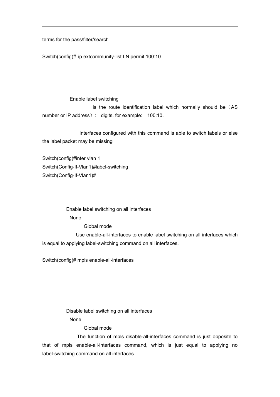 38 label-switching, 39 mpls enable-all-interfaces, 40 mpls disable-all-interfaces | Accton Technology ES4626 User Manual | Page 542 / 853