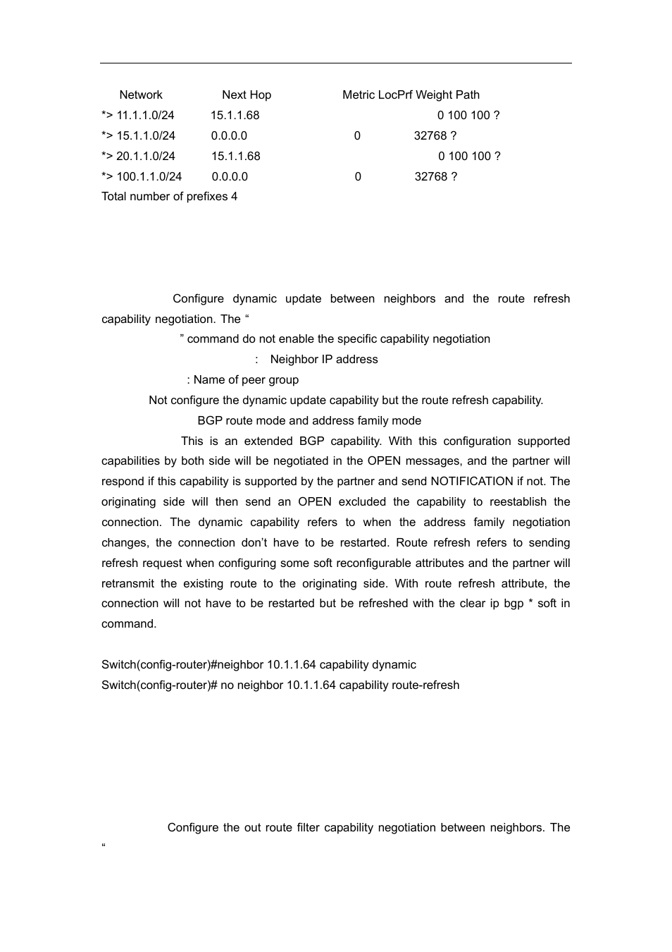 46 neighbor capability, 47 neighbor capability orf prefix-list | Accton Technology ES4626 User Manual | Page 546 / 853