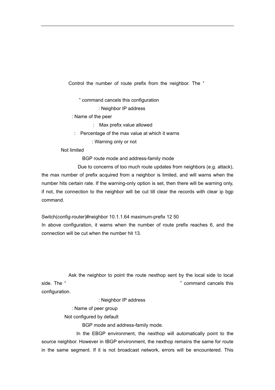 57 neighbor maximum-prefix, 58 neighbor next-hop-self | Accton Technology ES4626 User Manual | Page 552 / 853