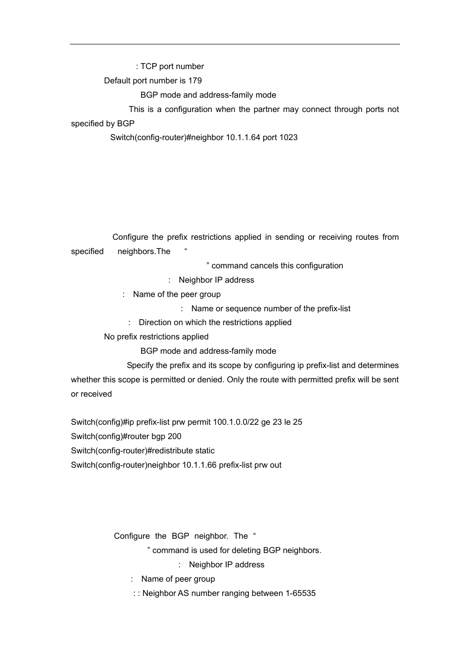 64 neighbor prefix-list, 65 neighbor remote-as | Accton Technology ES4626 User Manual | Page 555 / 853