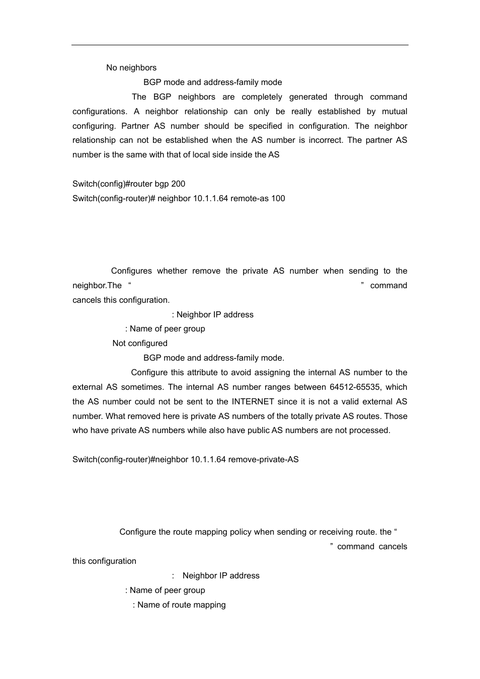 66 neighbor remove-private-as, 67 neighbor route-map | Accton Technology ES4626 User Manual | Page 556 / 853