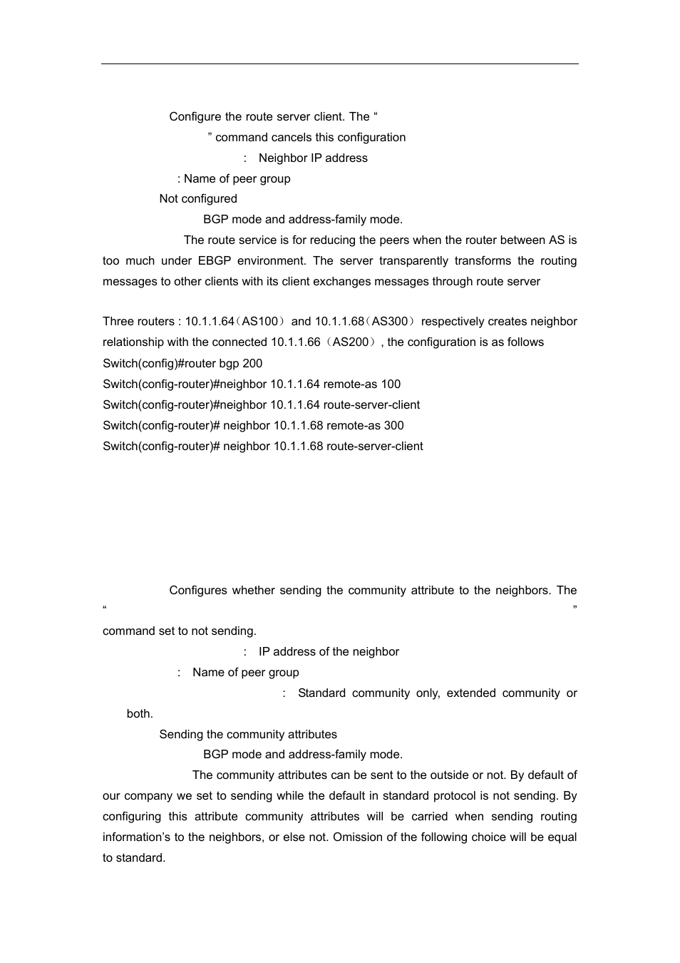70 neighbor send-community | Accton Technology ES4626 User Manual | Page 558 / 853