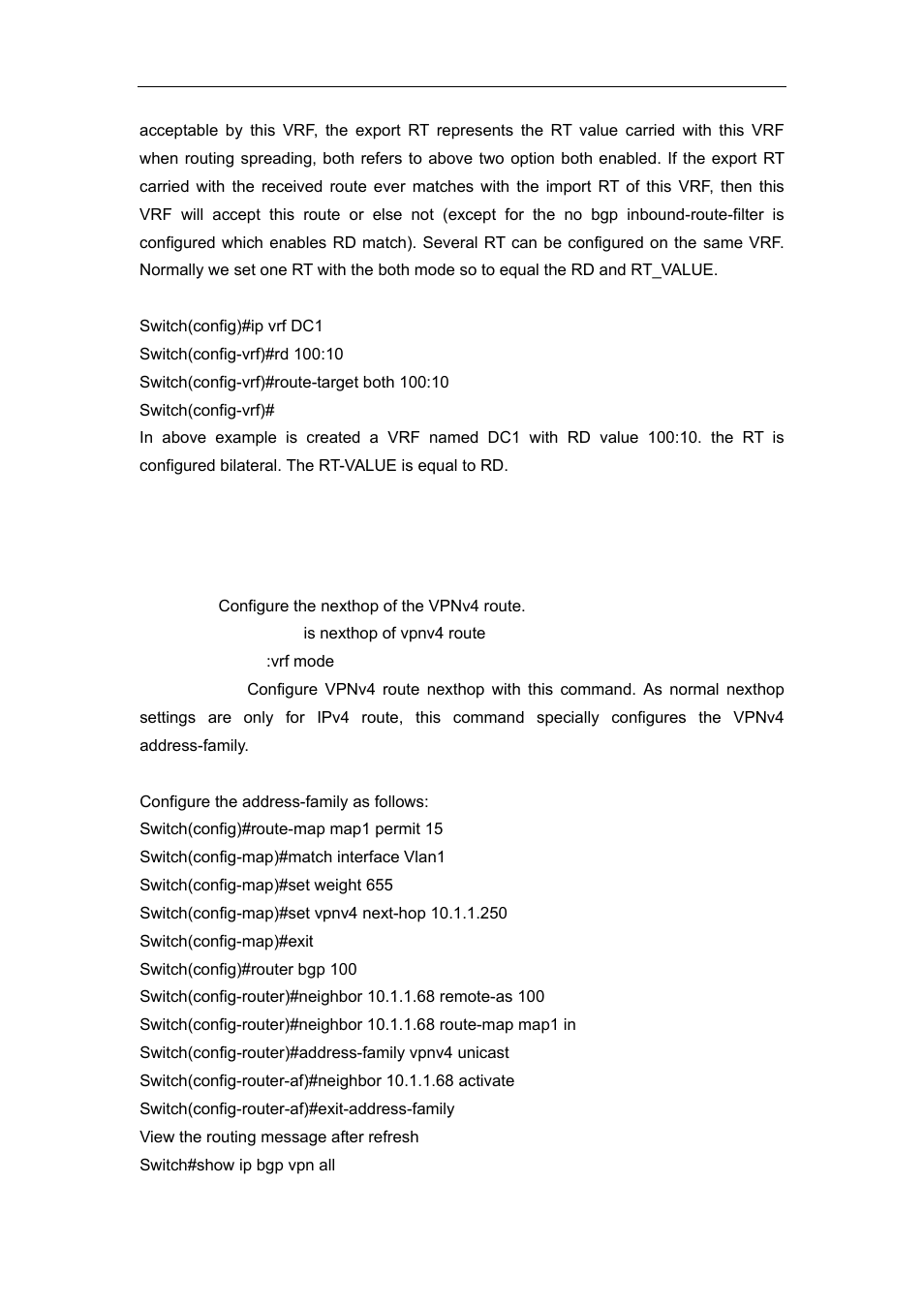 86 set vpnv4 next-hop | Accton Technology ES4626 User Manual | Page 566 / 853
