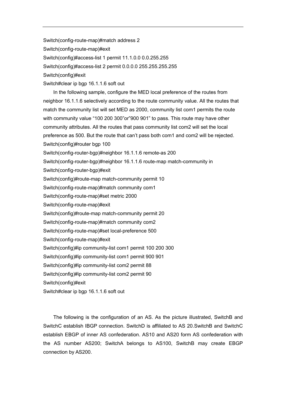 4 examples 4: configure bgp confederation | Accton Technology ES4626 User Manual | Page 570 / 853