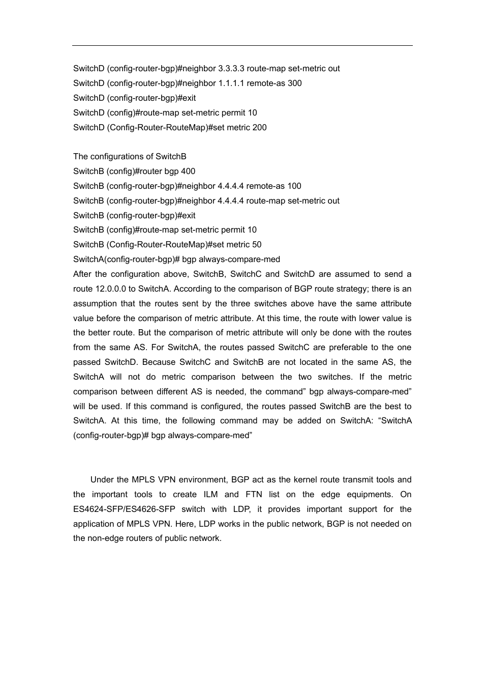 7 examples 7: bgp vpn typical samples of bgp vpn | Accton Technology ES4626 User Manual | Page 576 / 853
