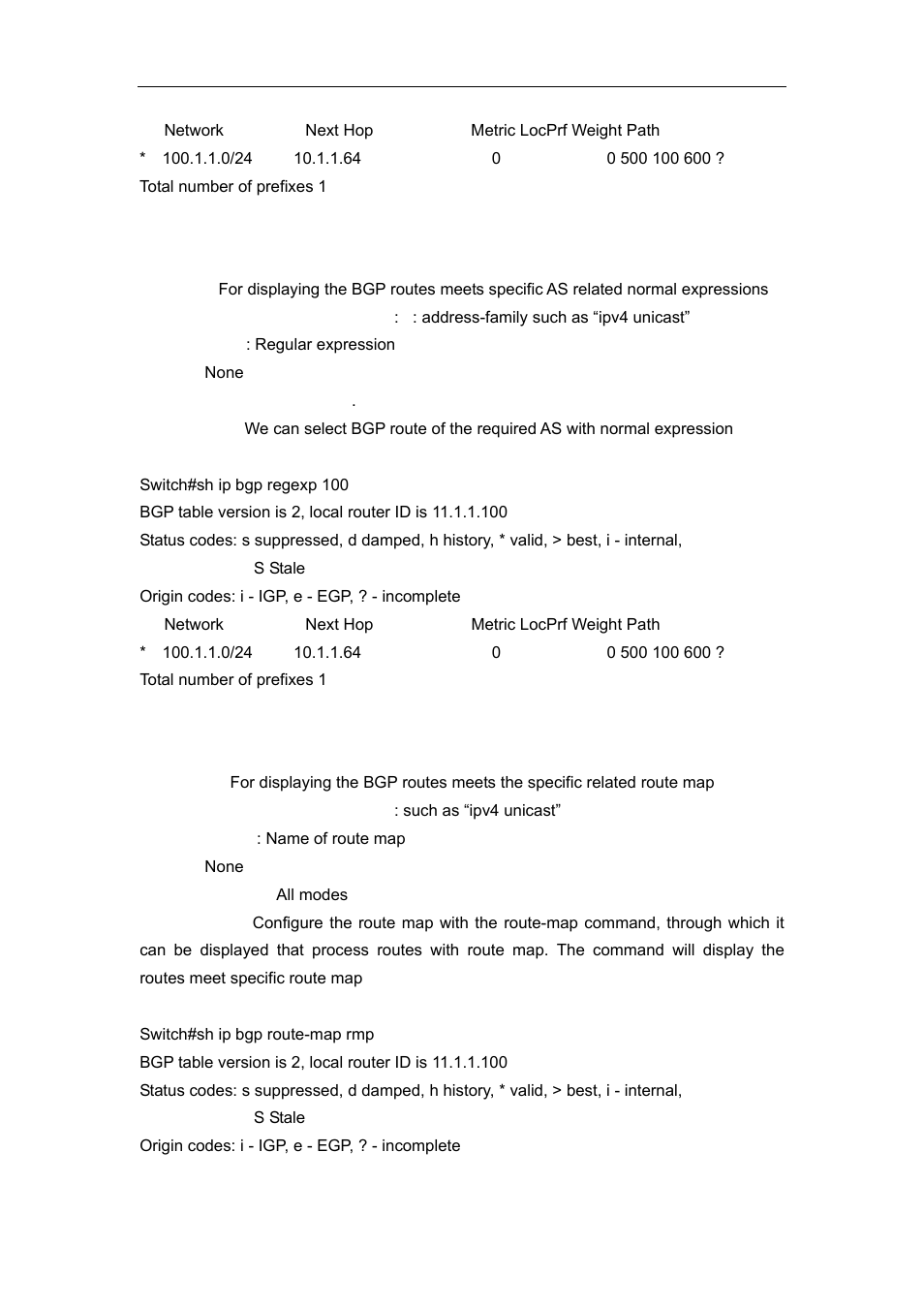 13 show ip bgp regexp, 14 show ip bgp route-map | Accton Technology ES4626 User Manual | Page 589 / 853