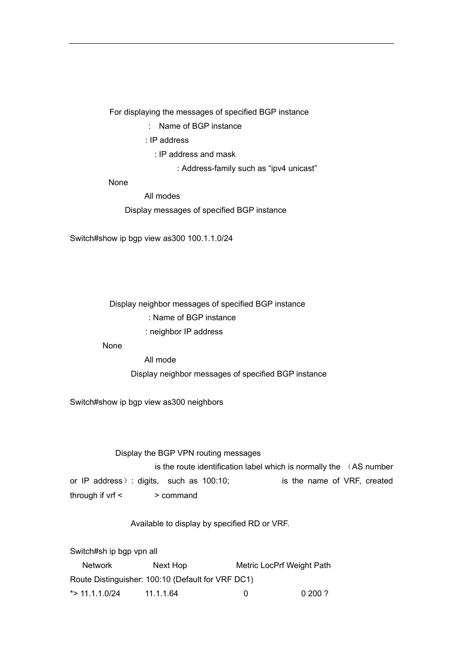 17 show ip bgp view, 18 show ip bgp view neighbors, 19 show ip bgp vpnv4 | Accton Technology ES4626 User Manual | Page 591 / 853