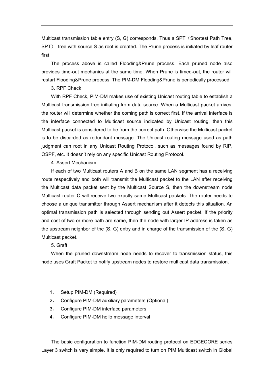 2 pim-dm configuration task list | Accton Technology ES4626 User Manual | Page 615 / 853