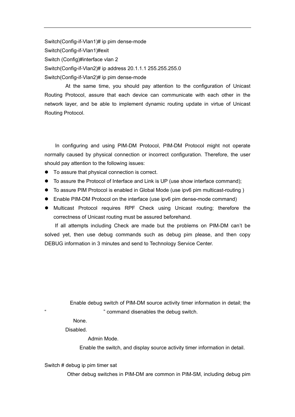 5 pim-dm troubleshooting, 1 commands for monitor and debug, 1 debug pim timer sat | Accton Technology ES4626 User Manual | Page 619 / 853