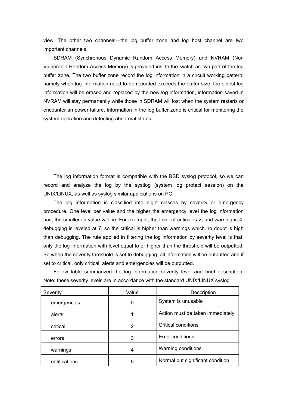 2 format and severity of the log information | Accton Technology ES4626 User Manual | Page 63 / 853