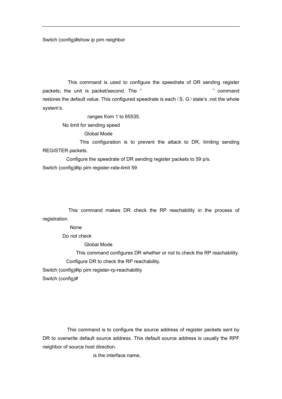 12 ip pim register-rate-limit, 13 ip pim register-rp-reachability, 14 ip pim register-source | Accton Technology ES4626 User Manual | Page 631 / 853