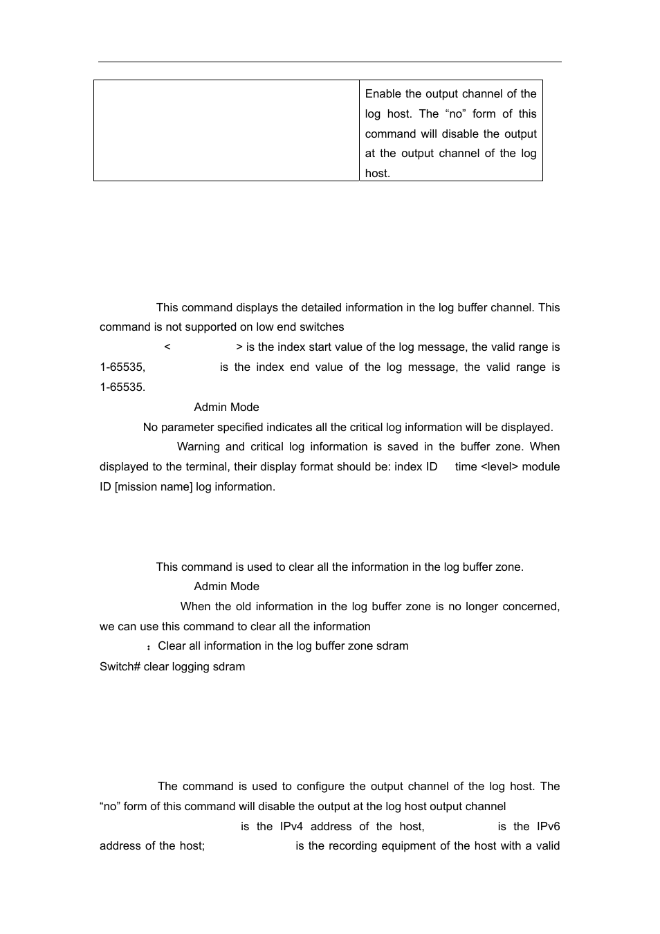 2 system log configuration command, 1 show logging buffered, 2 clear logging | 3 logging host | Accton Technology ES4626 User Manual | Page 65 / 853