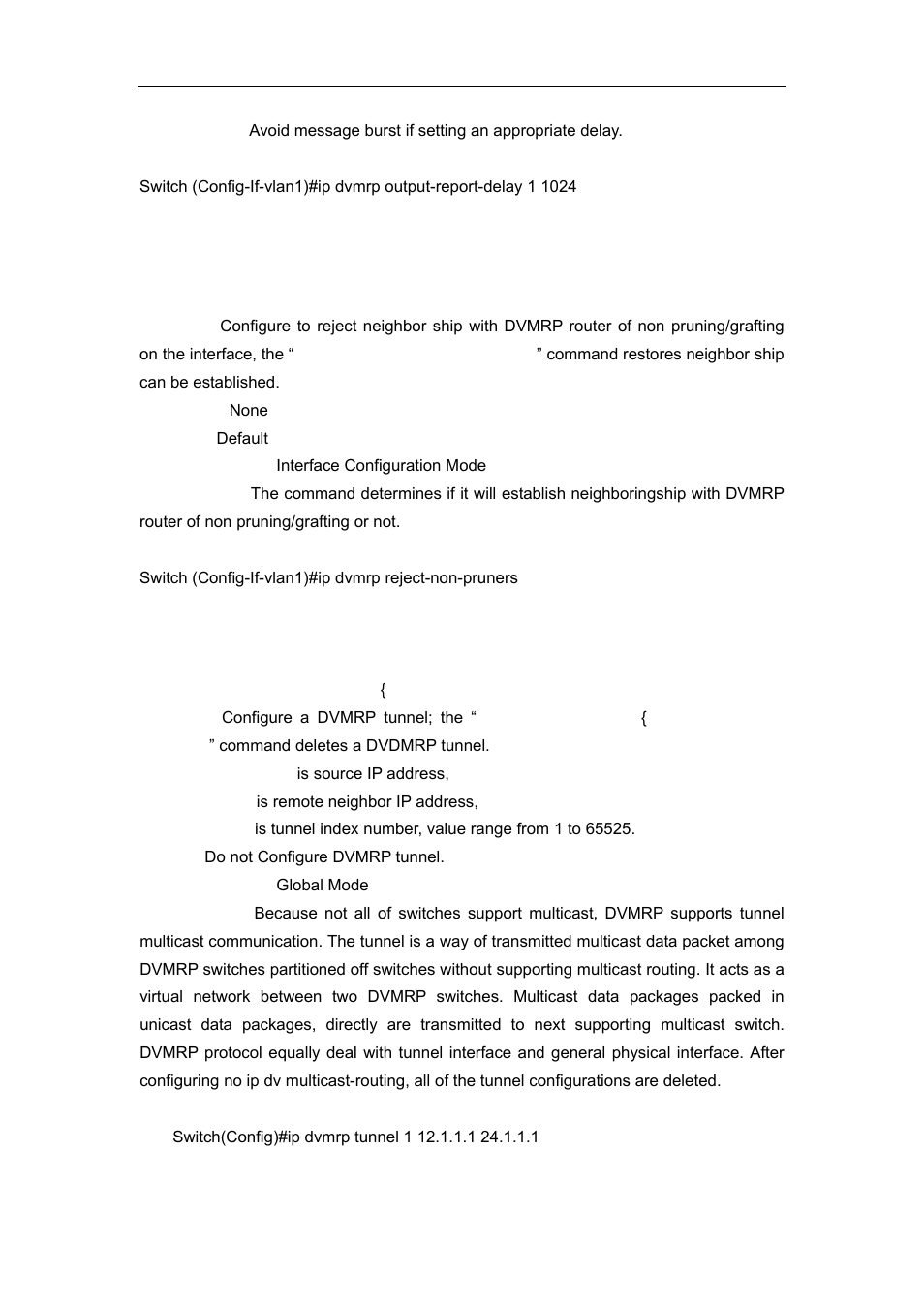 5 ip dvmrp reject-non-pruners, 6 ip dvmrp tunnel | Accton Technology ES4626 User Manual | Page 651 / 853
