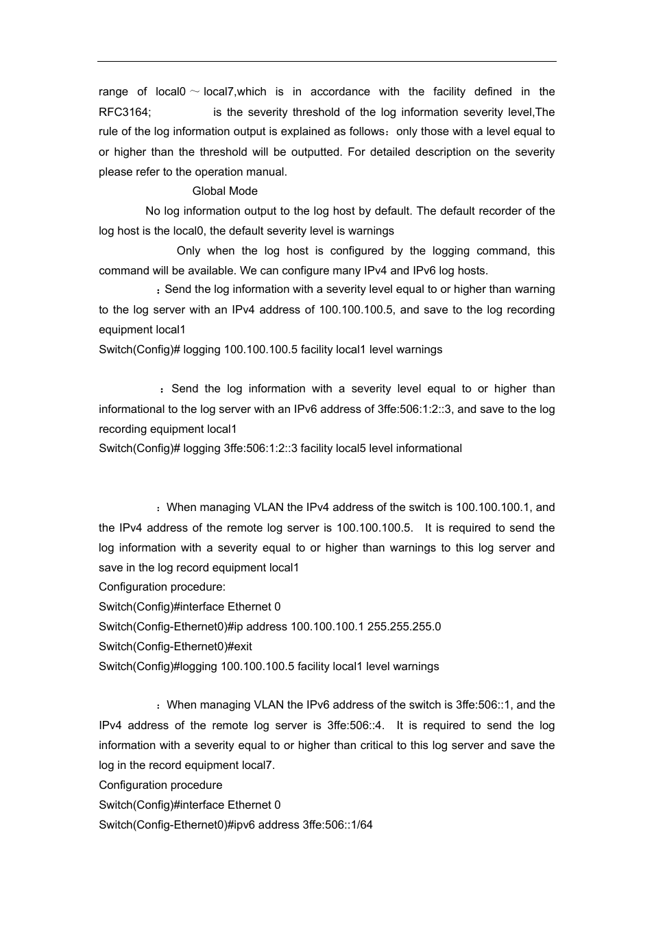 3 system log configuration example | Accton Technology ES4626 User Manual | Page 66 / 853