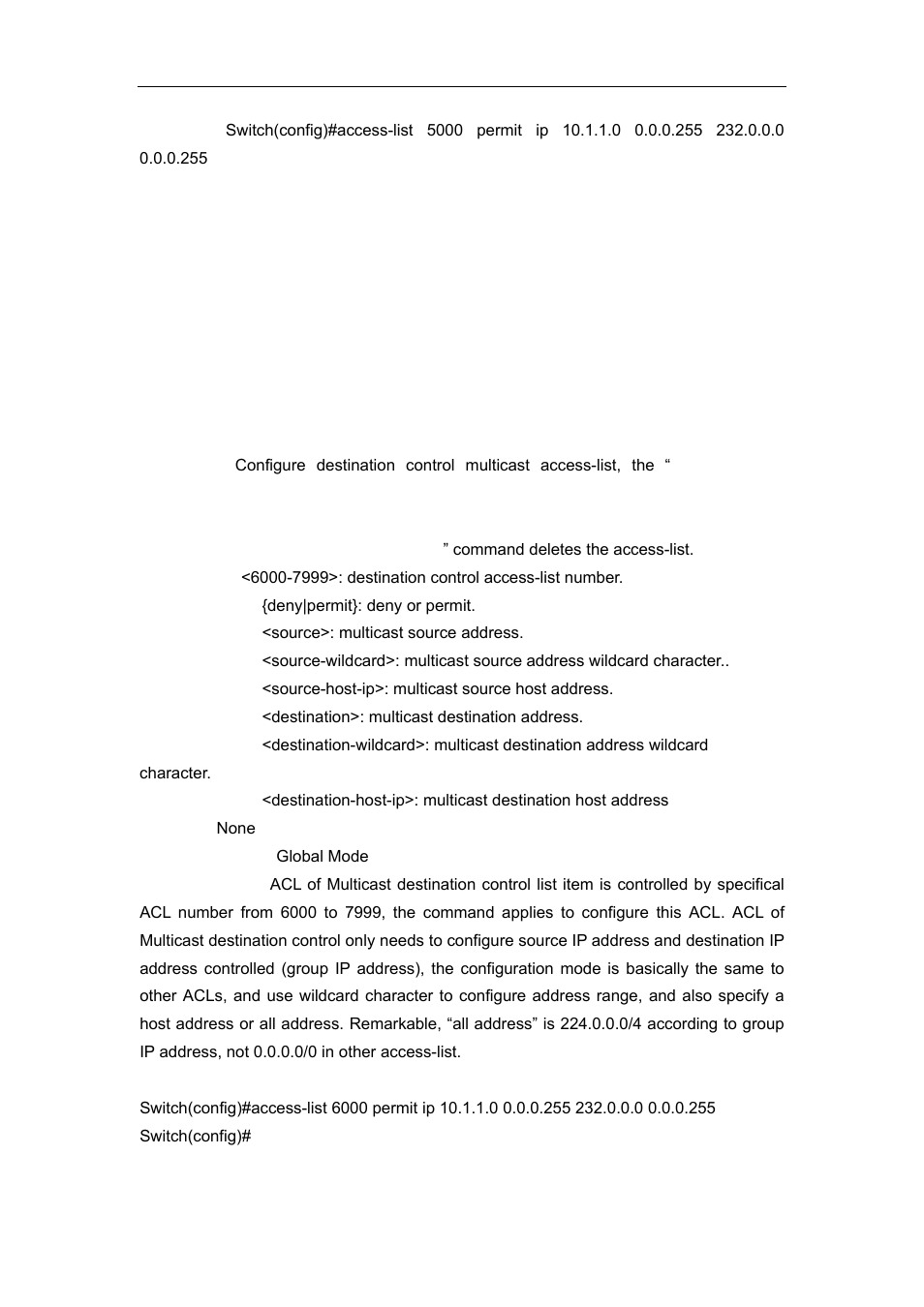 2 access-list (multicast destination control), 3 ip multicast destination-control access-group | Accton Technology ES4626 User Manual | Page 662 / 853