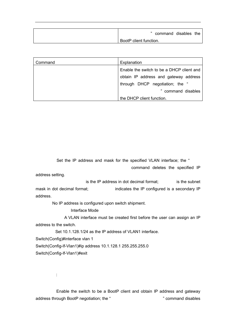 2 commands for configuring switch ip, 1 ip address, 2 ip address bootp-client | Accton Technology ES4626 User Manual | Page 68 / 853