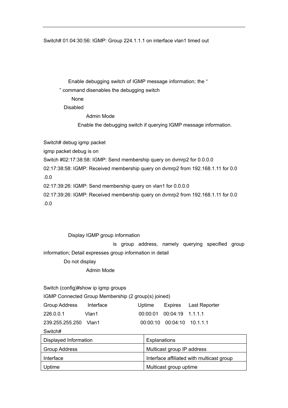 2 debug igmp packet, 3 show ip igmp groups | Accton Technology ES4626 User Manual | Page 680 / 853