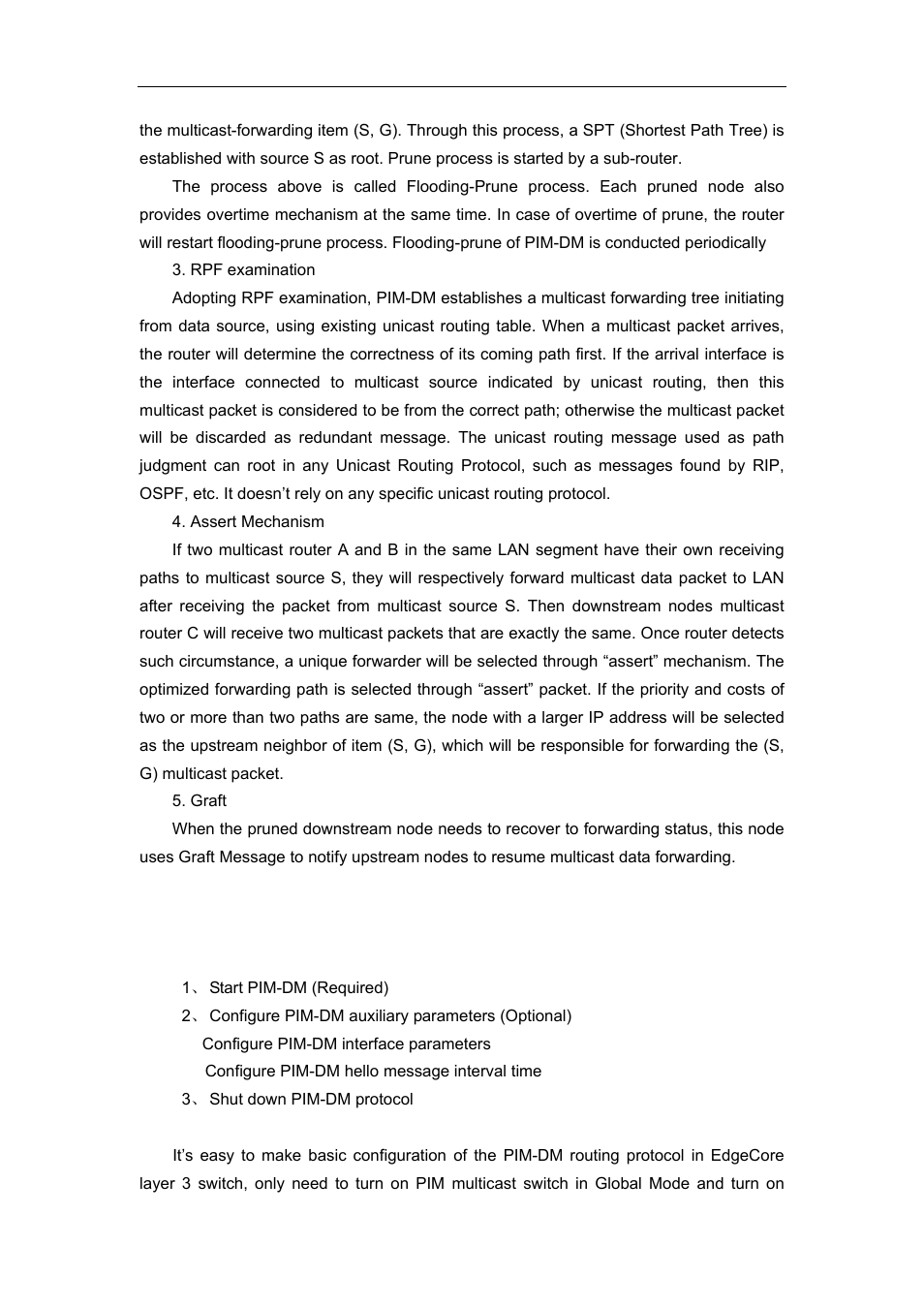 2 pim-dm configuration task list | Accton Technology ES4626 User Manual | Page 684 / 853