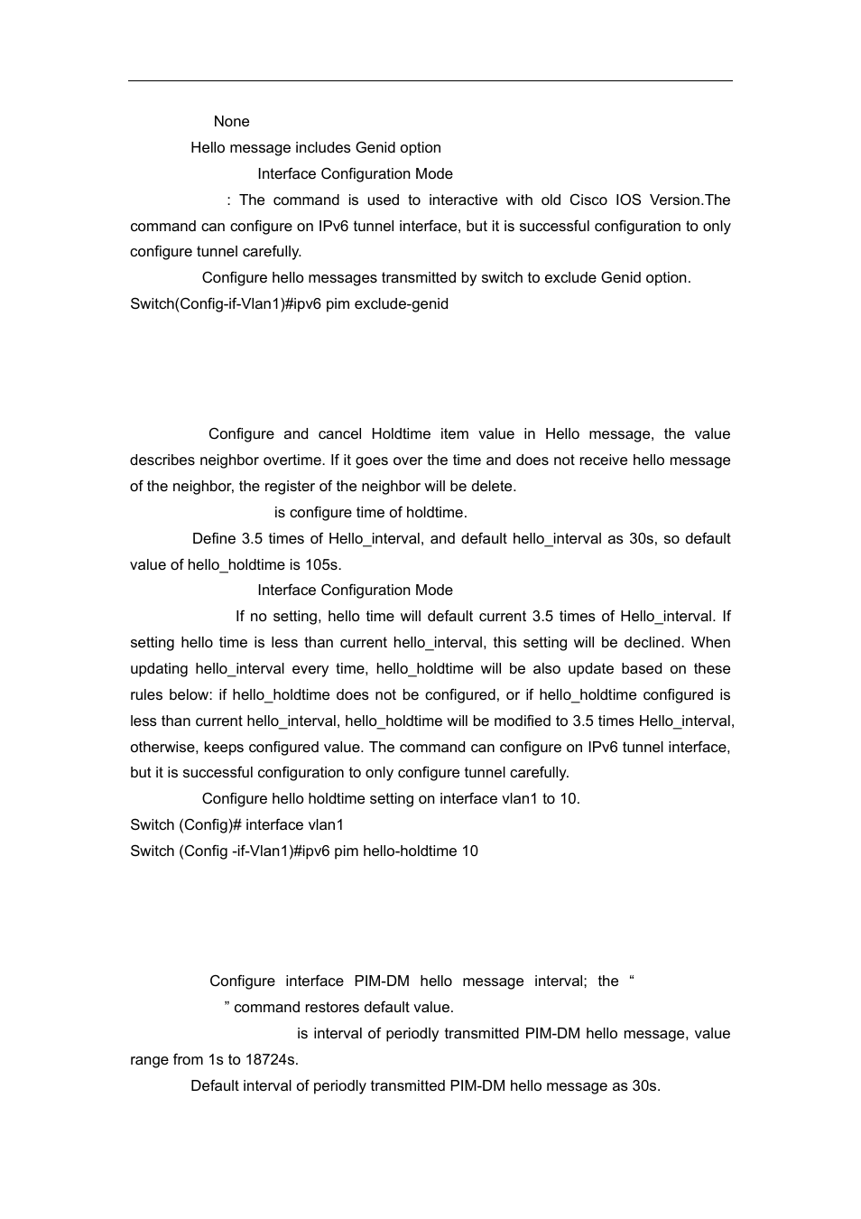 4 ipv6 pim hello-holdtime, 5 ipv6 pim hello-interval | Accton Technology ES4626 User Manual | Page 687 / 853