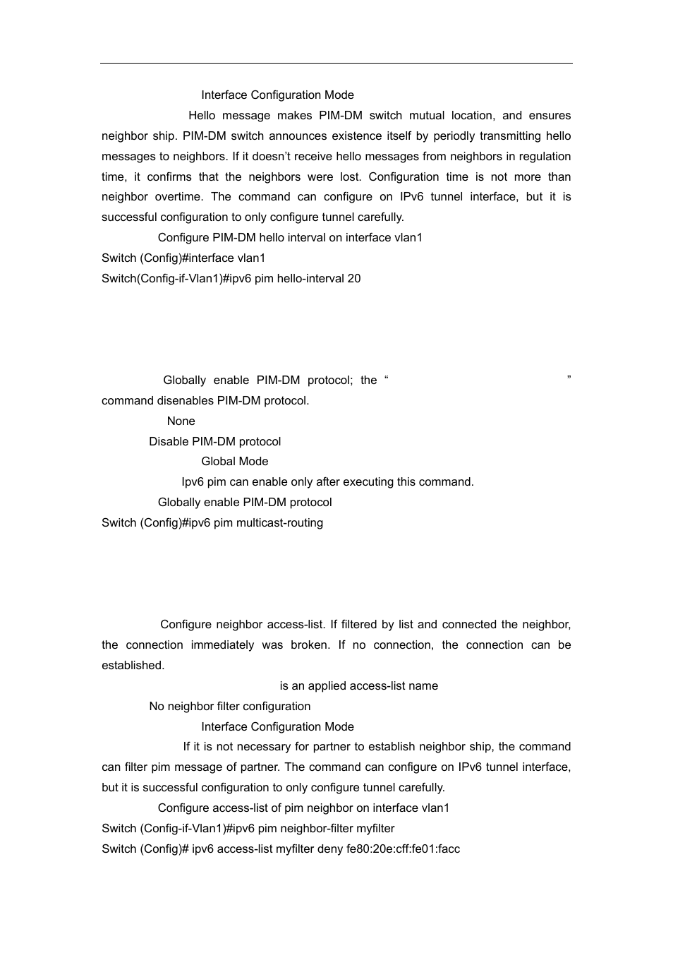 6 ipv6 pim multicast-routing, 7 ipv6 pim neighbor-filter | Accton Technology ES4626 User Manual | Page 688 / 853
