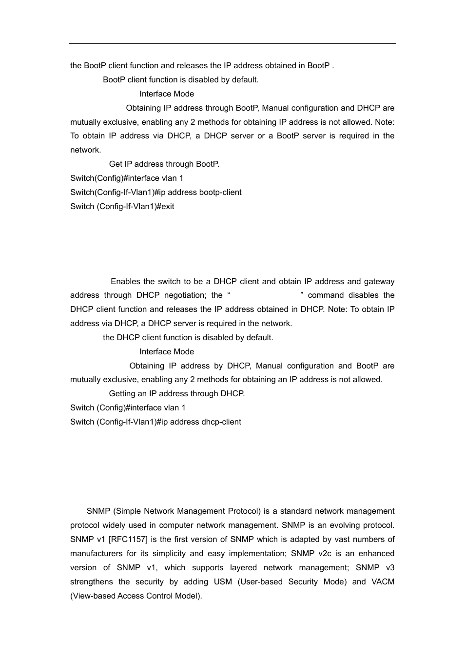 3 ip address dhcp-client, 4 snmp configuration, 1 introduction to snmp | Snmp, Onfiguration | Accton Technology ES4626 User Manual | Page 69 / 853