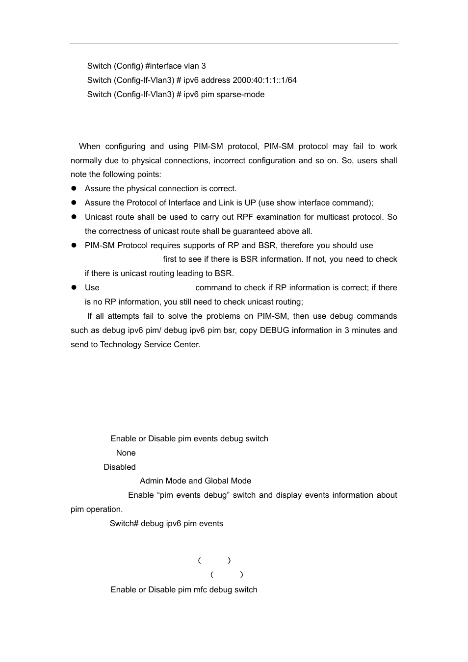 5 pim-sm troubleshooting, 1 command for monitor and debug, 1 debug ipv6 pim events | 2 debug ipv6 pim mfc | Accton Technology ES4626 User Manual | Page 707 / 853