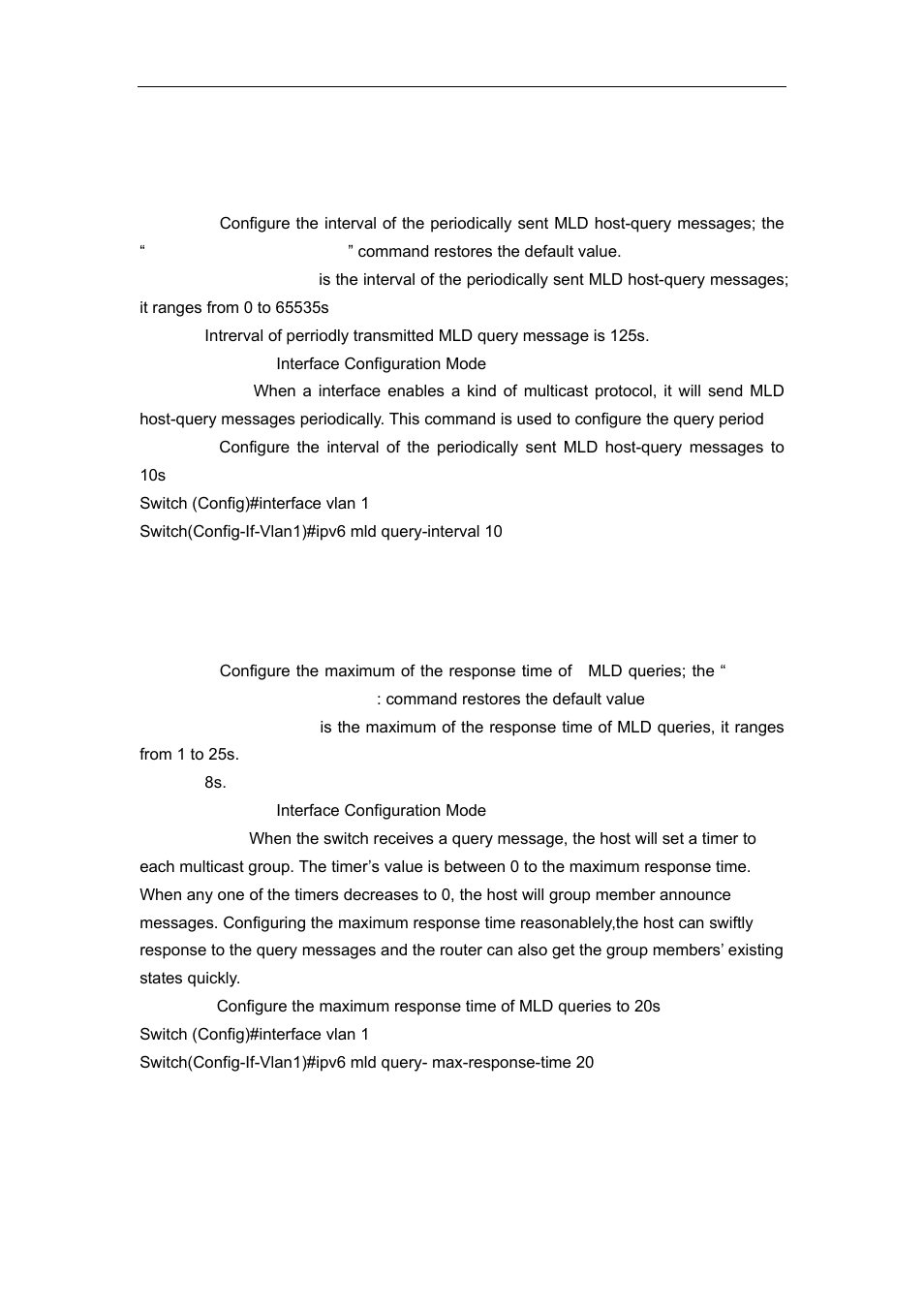 4 ipv6 mld query-interval, 5 ipv6 mld query-max-response-time, 6 ipv6 mld query-timeout | Accton Technology ES4626 User Manual | Page 720 / 853
