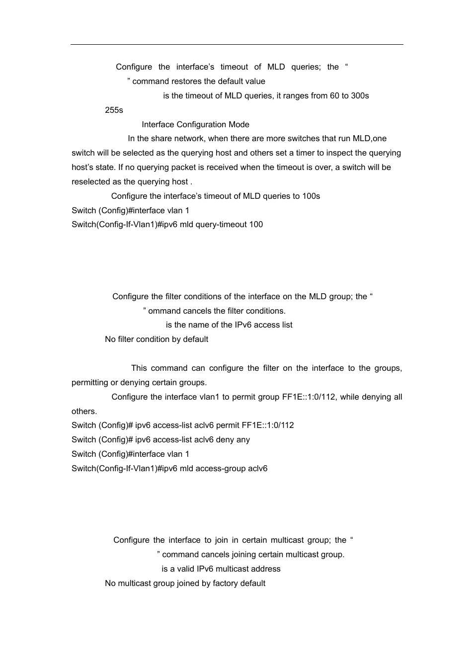 7 ipv6 mld access-group, 8 ipv6 mld join-group | Accton Technology ES4626 User Manual | Page 721 / 853