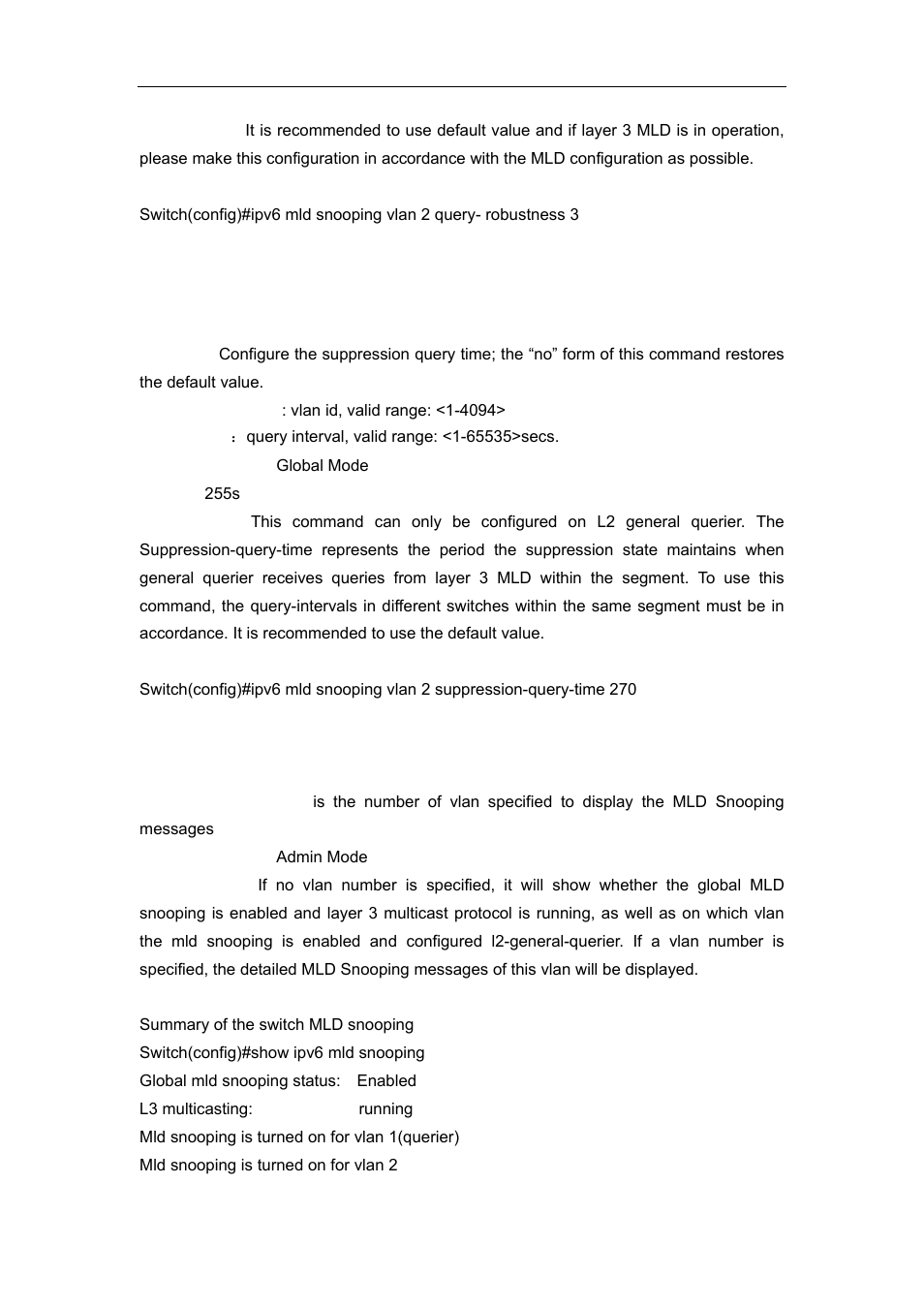 12 ipv6 mld snooping vlan suppression-query-time, 13 show ipv6 mld snooping | Accton Technology ES4626 User Manual | Page 734 / 853