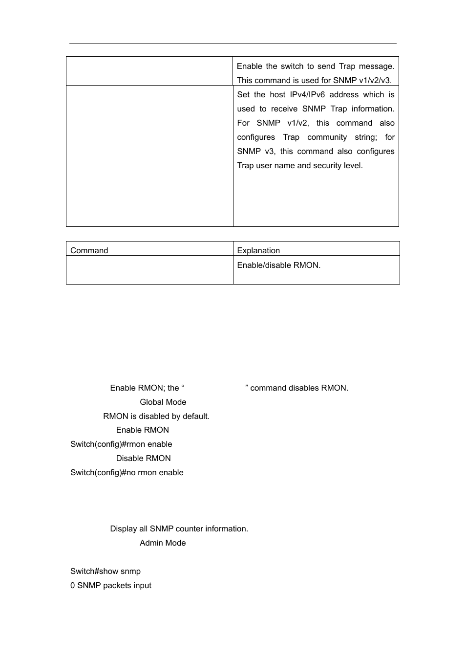 3 commands for snmp, 1 rmon, 2 show snmp | Accton Technology ES4626 User Manual | Page 74 / 853