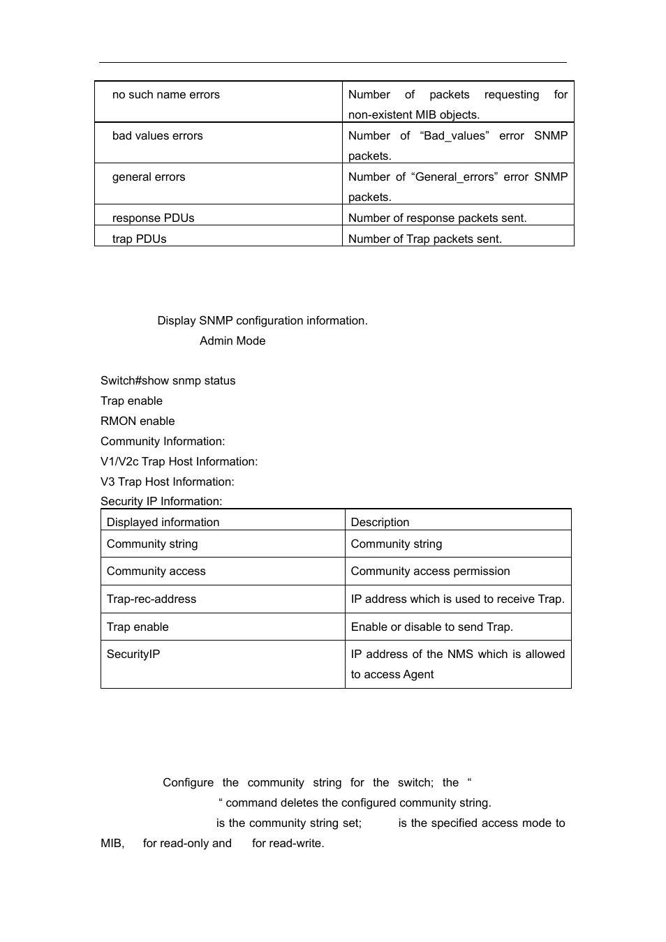 3 show snmp status, 4 snmp-server community | Accton Technology ES4626 User Manual | Page 76 / 853
