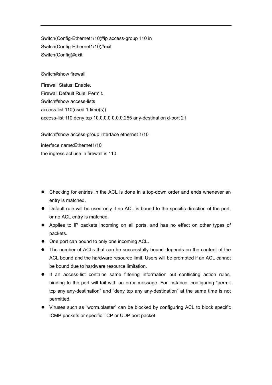 4 acl troubleshooting, 1 command for monitor and debug, Roubleshooting | Accton Technology ES4626 User Manual | Page 773 / 853