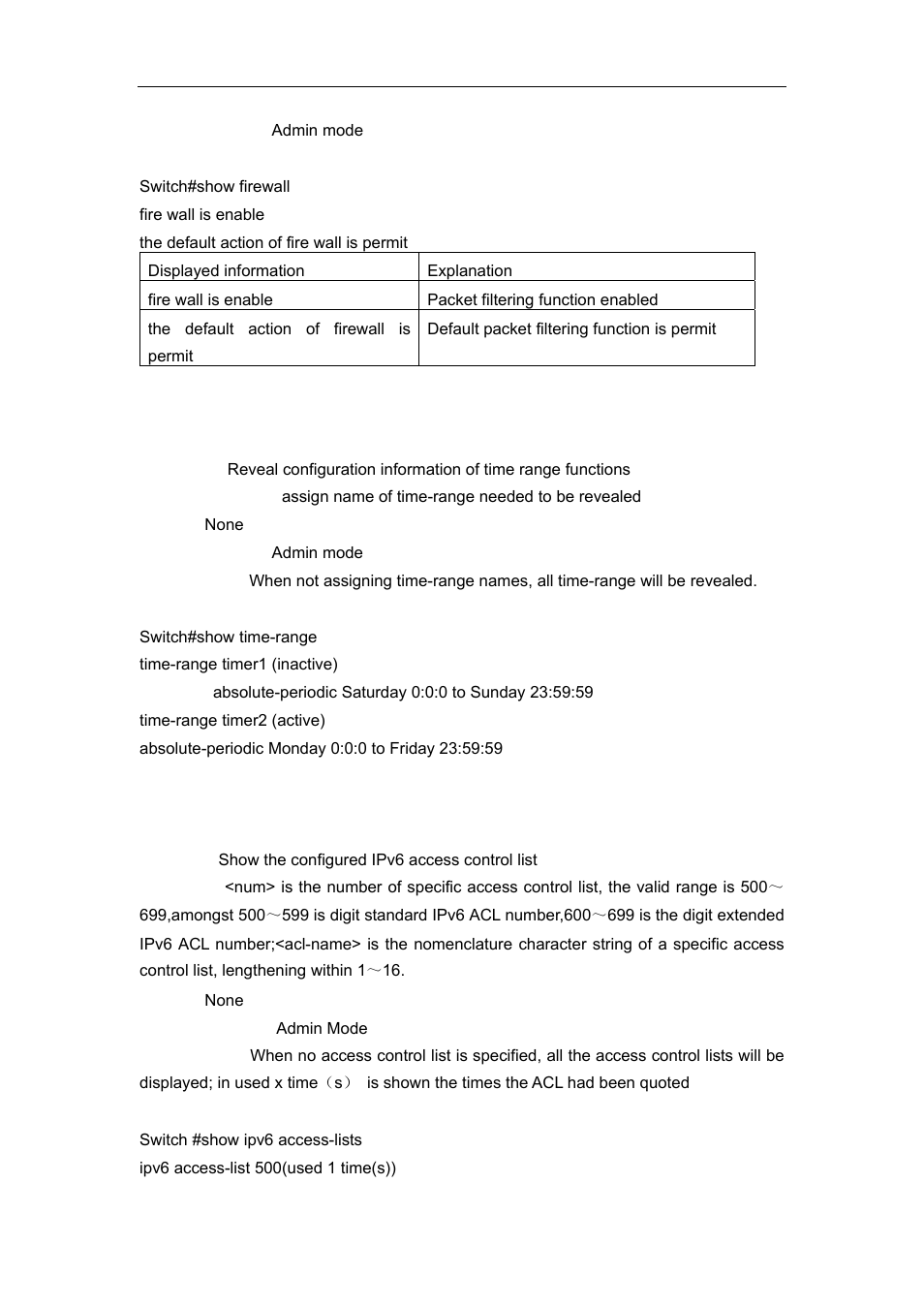 4 show time-range, 5 show ipv6 access-lists | Accton Technology ES4626 User Manual | Page 776 / 853