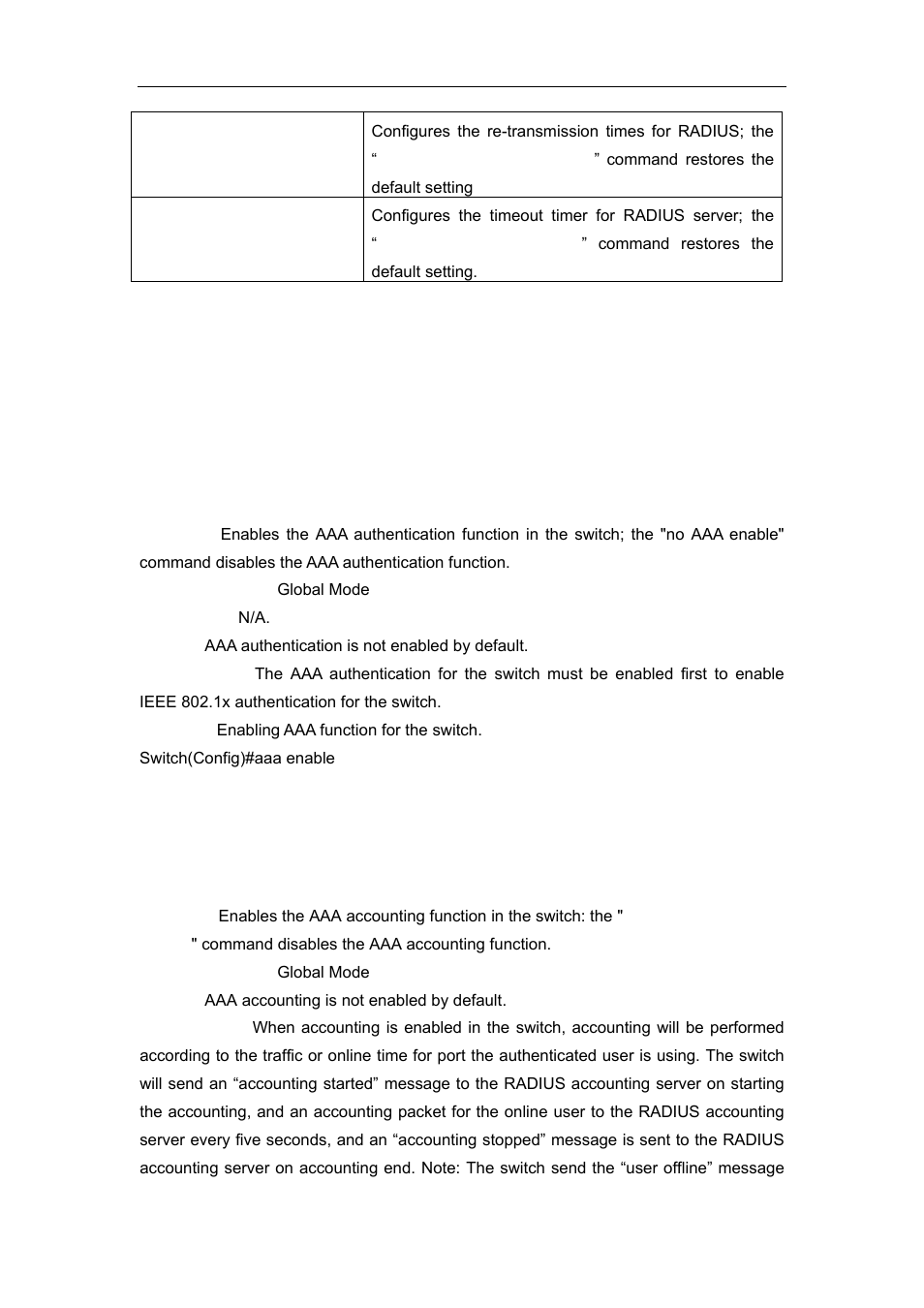3 commands for 802.1x, 1 aaa enable, 2 aaa-accounting enable | Ommands for | Accton Technology ES4626 User Manual | Page 787 / 853