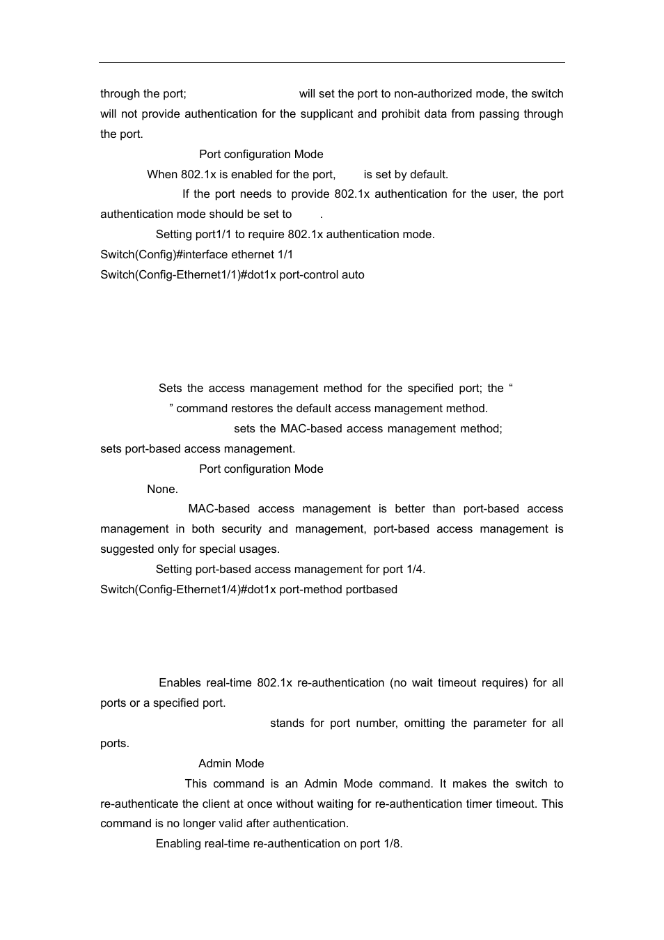 10 dot1x port-method, 11 dot1x re-authenticate | Accton Technology ES4626 User Manual | Page 791 / 853